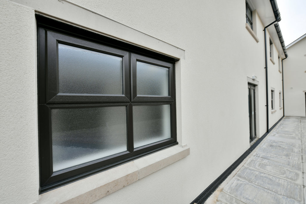 Rahau UPVC Window in Grey on White - W600mm x H1000mm