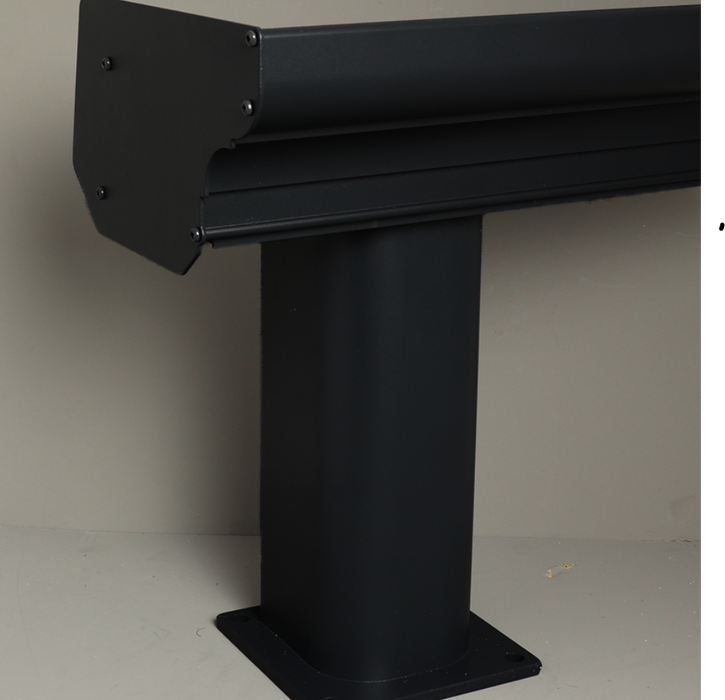 Bosco Veranda - Jet Black - Classic Gutter - Rounded with Base Plate