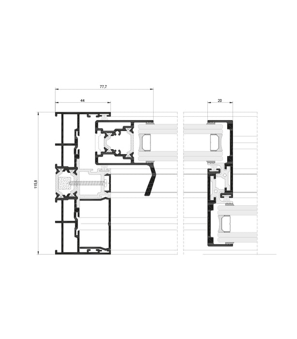 Cortizo Cor Vision Ultra Slim Sliding Patio - 4 Section