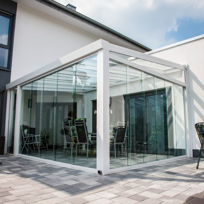 Giallo Aluminium Veranda- Traffic White- Prepared for Glass