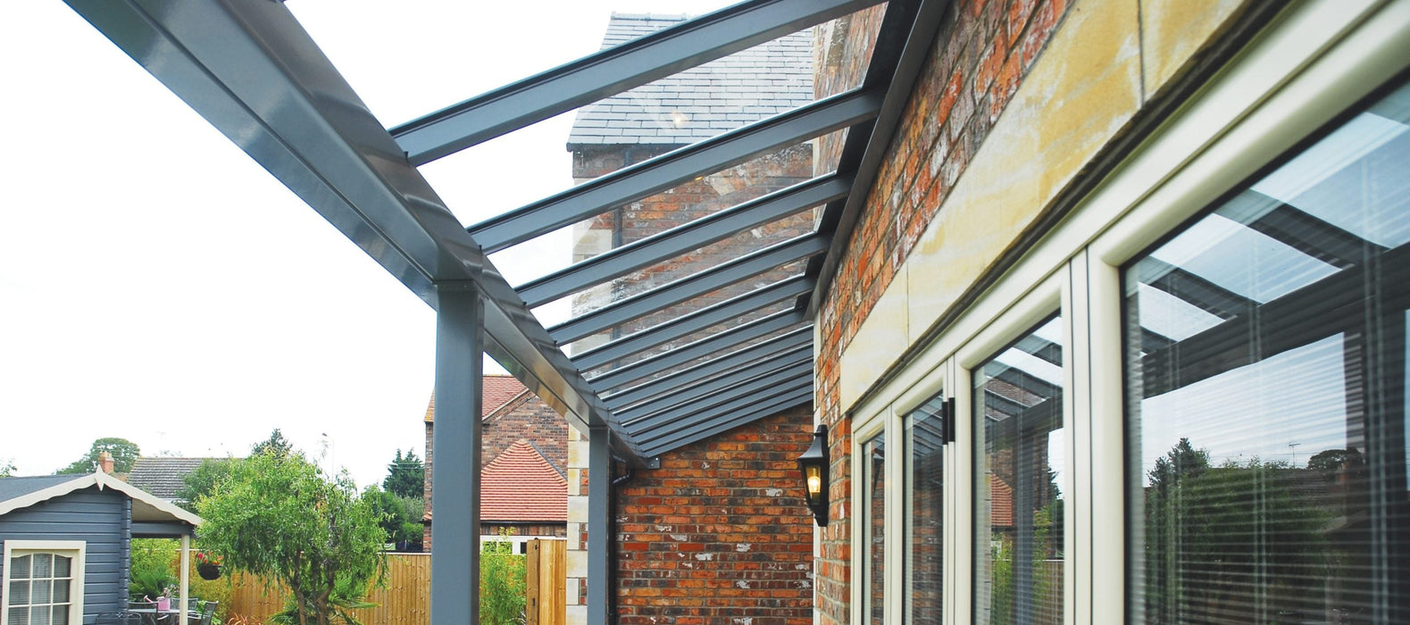 W600mm x P1700mm Black Atlas Aluminum Lean To Roof System