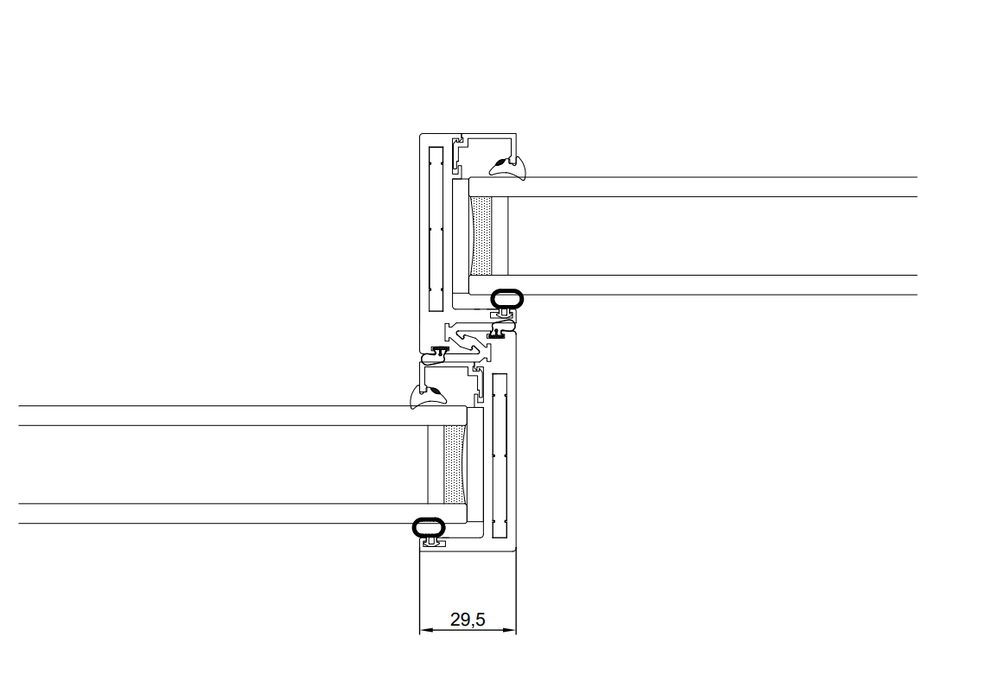 Origin OS29 Aluminium 2 Section Patio Sliding Door