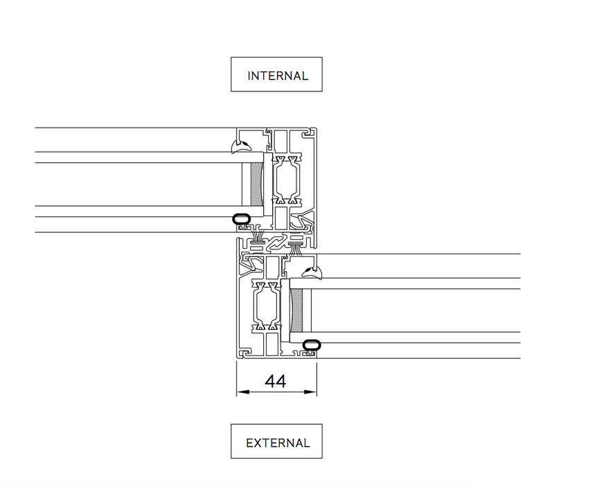 Origin OS44 Aluminium 2 Section Patio Sliding Door