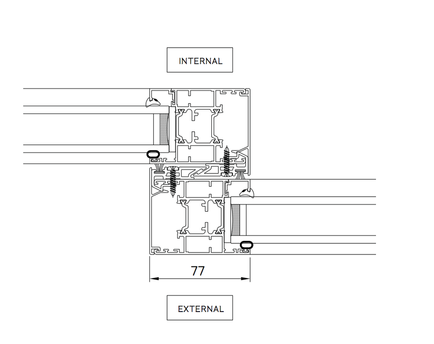 Origin OS77 Aluminium 2 Section Patio Sliding Door