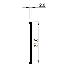 31mm Aluminium Flat Trim