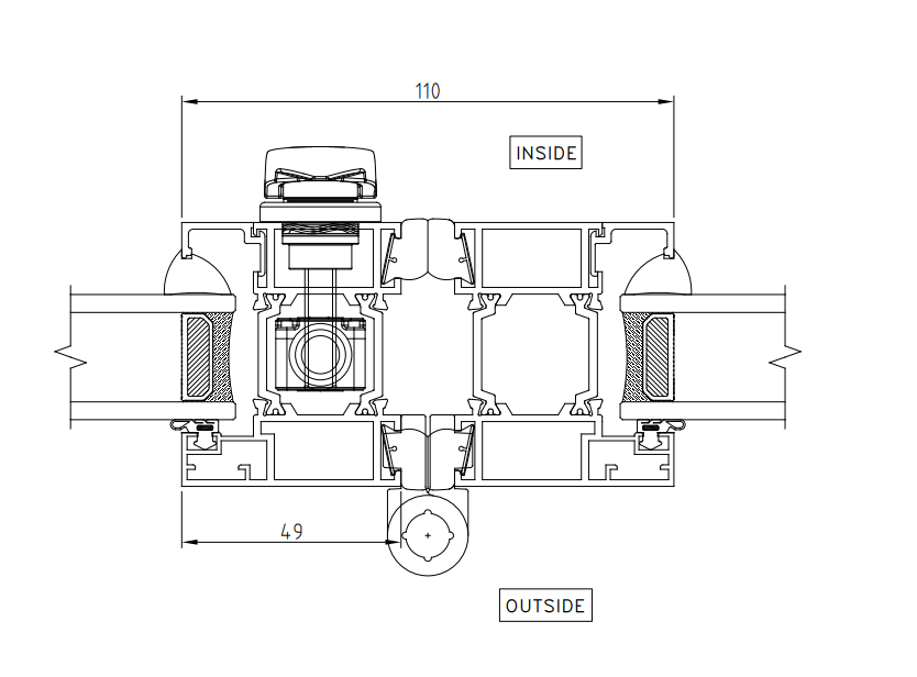 Origin OB49 Aluminium 2 Section Bifold Door