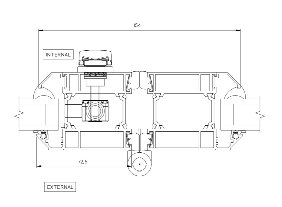 Origin OB72 Aluminium 2 Section Bifold Door