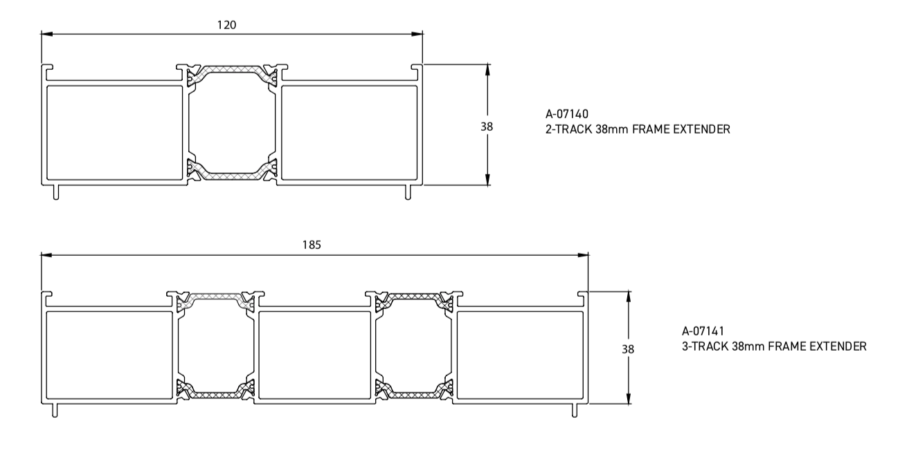 W1800MM X H2100MM Cortizo 4700 Aluminium 2 Section Sliding Door