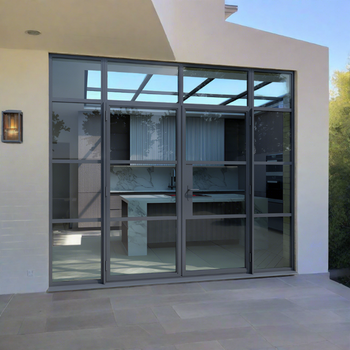 Smart Heritage Aluminium French Door with Top Window & Side Windows