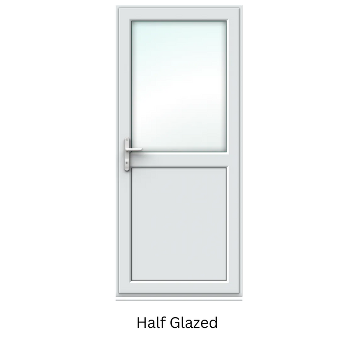 Liniar uPVC Single Door- Half Glazed with Flat Panel