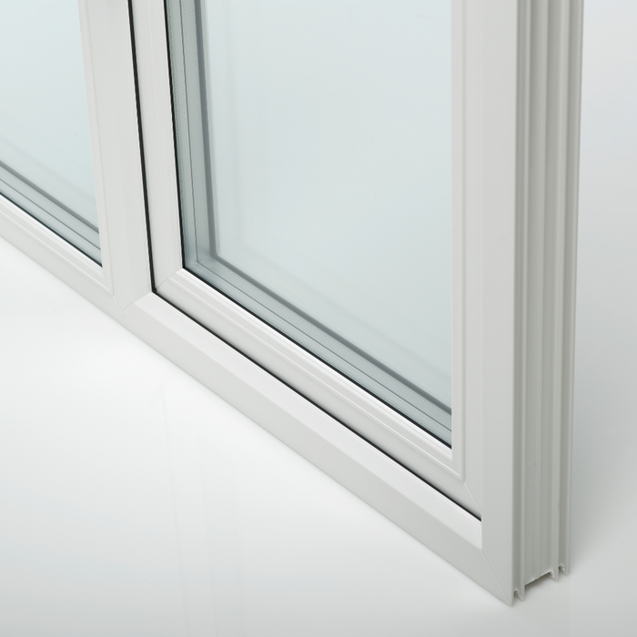 Rahau UPVC Window in Grey on White - W500mm x H1000mm