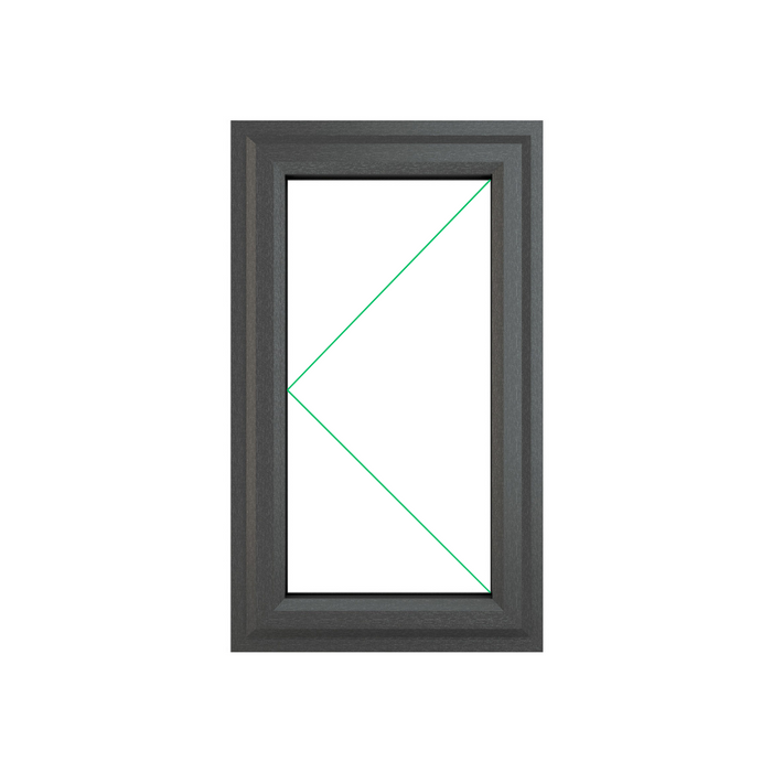 Rahau UPVC Window in Grey on White - W600mm x H1000mm