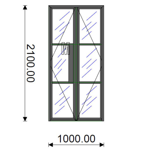 1000mm - Black Internal Aluminium Door - AluSpace