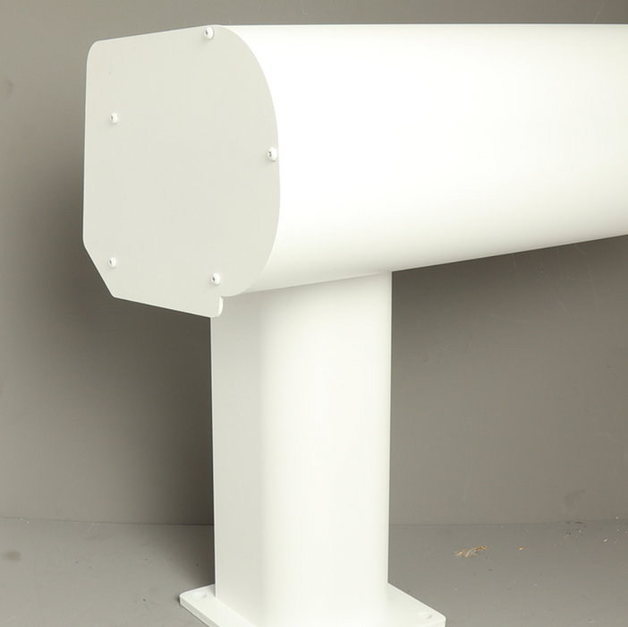 Pigato Veranda - White - Round Gutter - Rounded with Base Plate