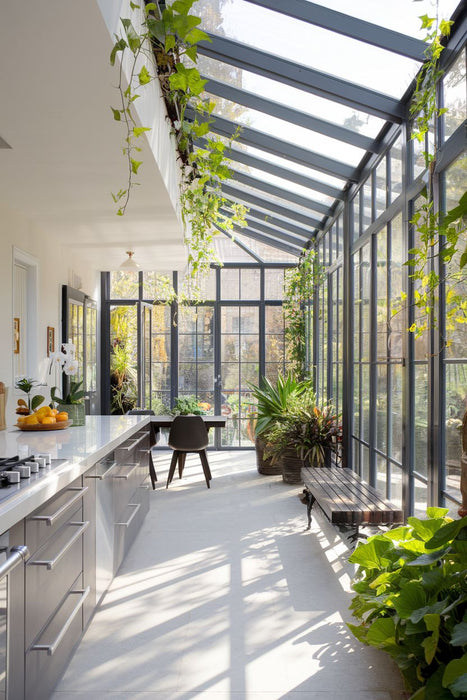 W800mm x P1800mm Black Atlas Aluminum Lean To Roof System