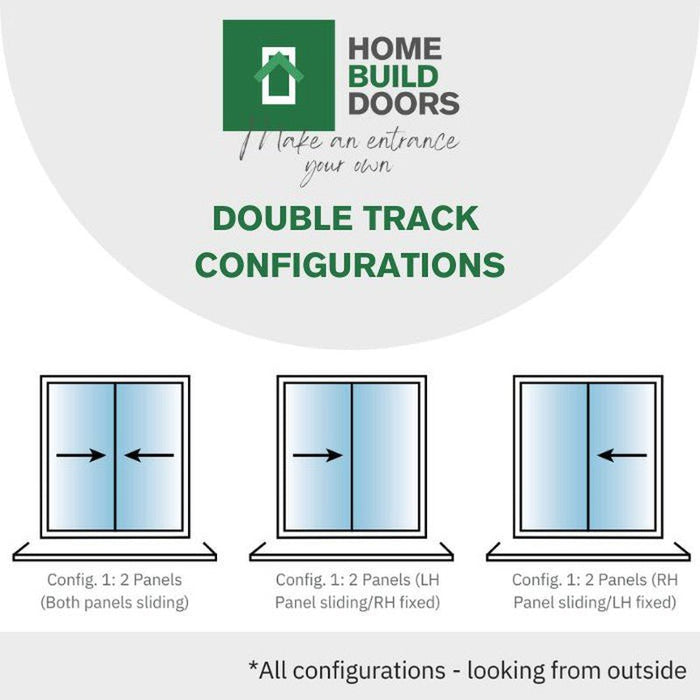 AluK Aluminium 2 Section Sliding Door - Home Build Doors