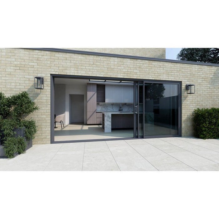 Anthracite Grey Aluminium Sliding Doors (3.5m x 2.1m) - Visoslide 2000 - Home Build Doors