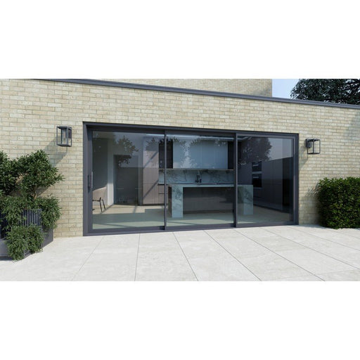 Anthracite Grey Aluminium Sliding Doors (3.5m x 2.1m) - Visoslide 2000 - Home Build Doors