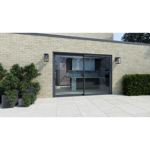 Anthracite Grey Aluminium Sliding Doors (3m x 2.1m) - Visoglide Plus - Home Build Doors