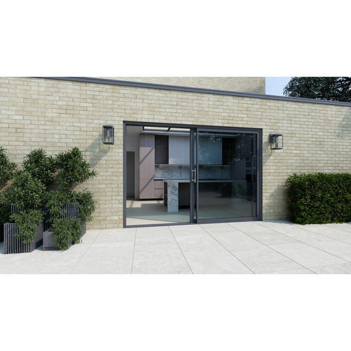 Anthracite Grey Aluminium Sliding Doors (3m x 2.1m) - Visoglide Plus - Home Build Doors