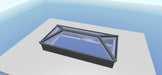 Anthracite Grey on White Korniche Aluminium Roof Lantern – AMBI Blue or Clear Glass - Home Build Doors