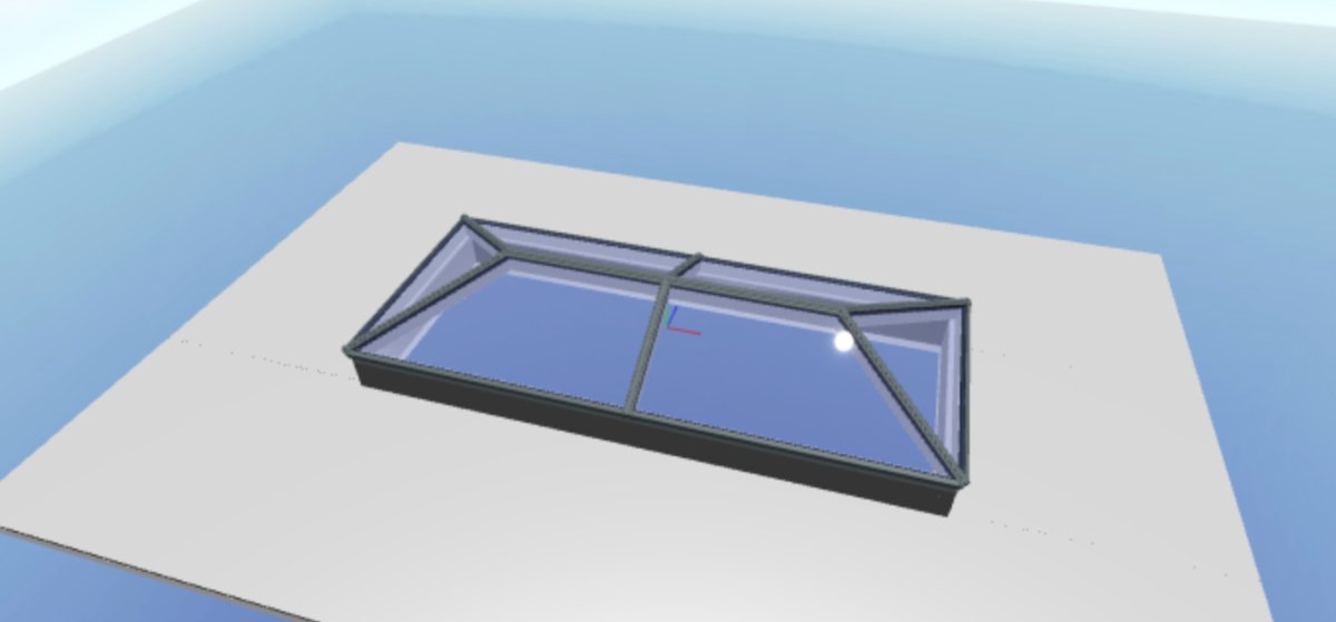 Anthracite Grey on White Korniche Aluminium Roof Lantern – AMBI Blue or Clear Glass - Home Build Doors