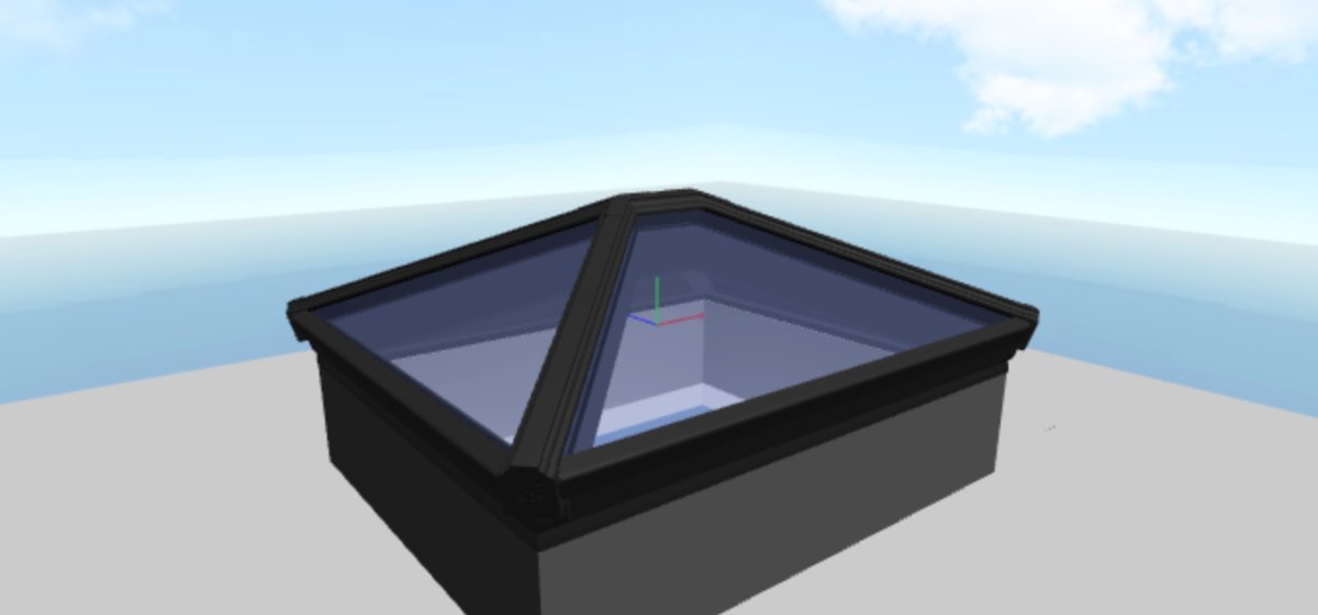 Black Korniche Aluminium Roof Lantern – AMBI Blue or Clear Glass - Home Build Doors