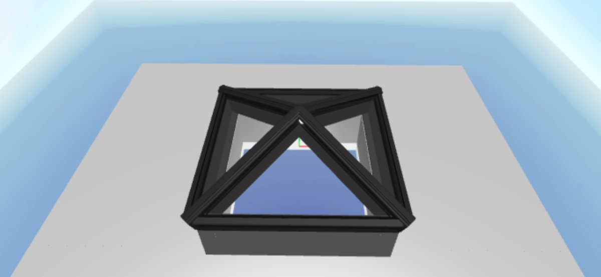 Black Korniche Aluminium Roof Lantern – AMBI Blue or Clear Glass - Home Build Doors