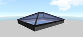 Black Korniche Aluminium Roof Lantern – AMBI Blue or Clear Glass - Home Build Doors