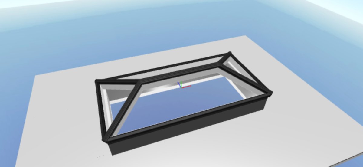 Black on White Korniche Aluminium Roof Lantern – AMBI Blue or Clear Glass - Home Build Doors