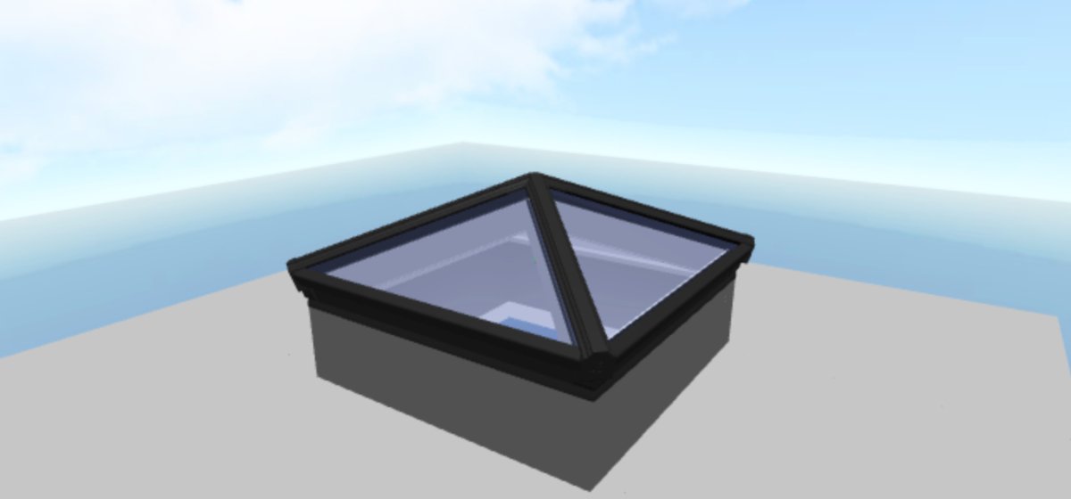 Black on White Korniche Aluminium Roof Lantern – AMBI Blue or Clear Glass - Home Build Doors