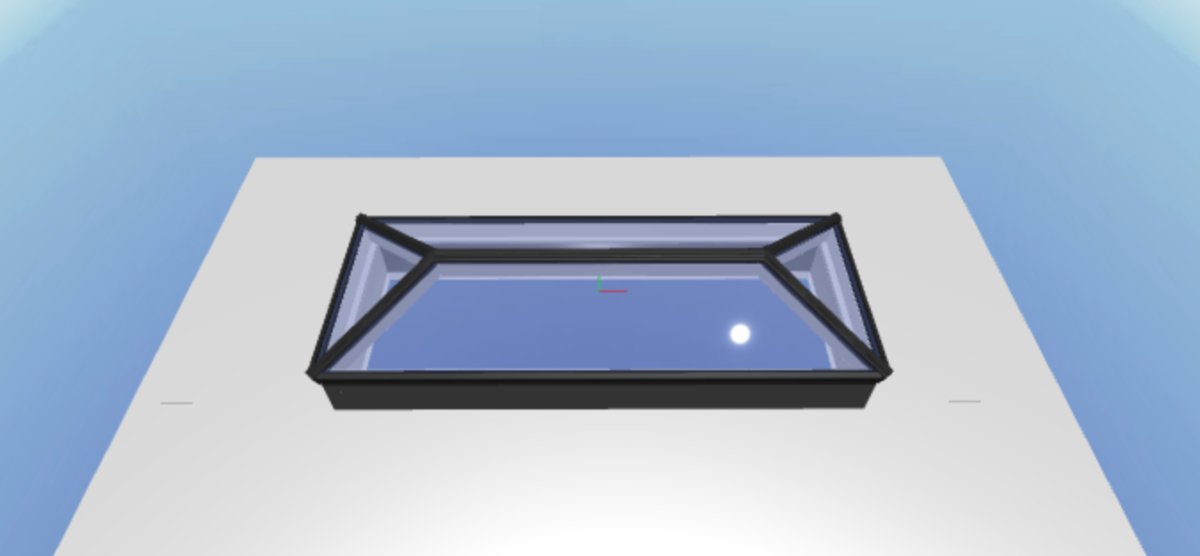 Black on White Korniche Aluminium Roof Lantern – AMBI Blue or Clear Glass - Home Build Doors