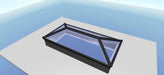 Black on White Korniche Aluminium Roof Lantern – AMBI Blue or Clear Glass - Home Build Doors