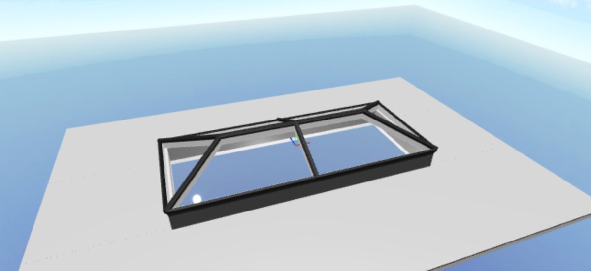 Black on White Korniche Aluminium Roof Lantern – AMBI Blue or Clear Glass - Home Build Doors