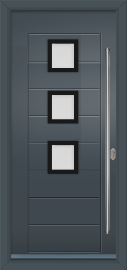 Part Q Composite Door - Farnsfield 3 Black Cassette