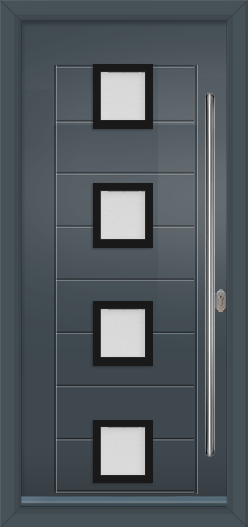 Part Q Composite Door - Farnsfield 4 Black Cassette