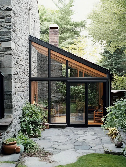 W800mm x P2100mm Black Atlas Aluminum Lean To Roof System