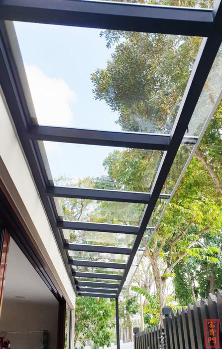 W900mm x P2300mm Black Atlas Aluminum Lean To Roof System