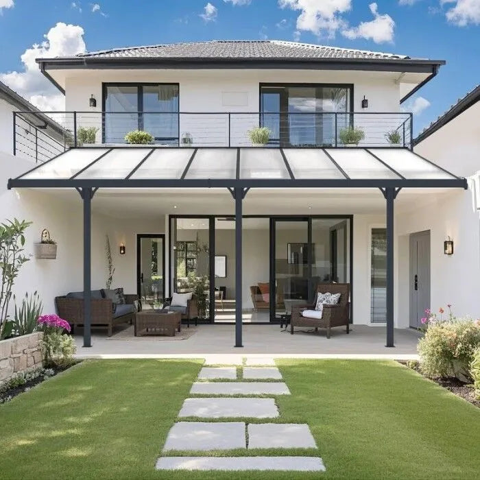 W800mm x P2200mm Black Atlas Aluminum Lean To Roof System