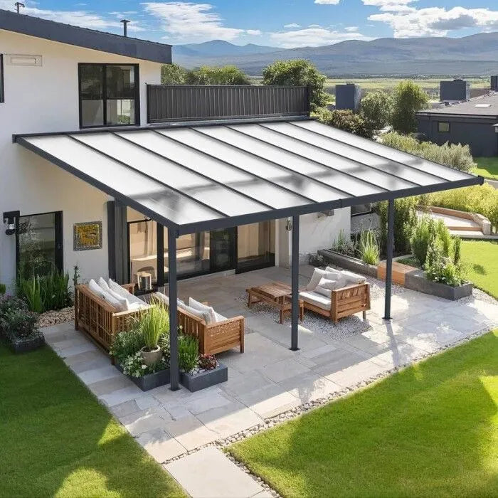 W700mm x P2200mm Black Atlas Aluminum Lean To Roof System