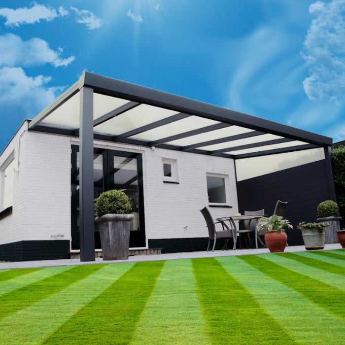 Giallo Aluminium Veranda - Jet Black - Home Build Doors