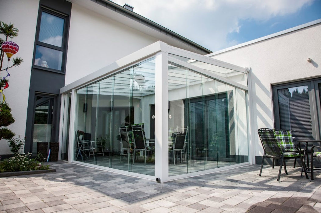 Giallo Aluminium Veranda - Jet Black - Prepared for Glass - Home Build Doors