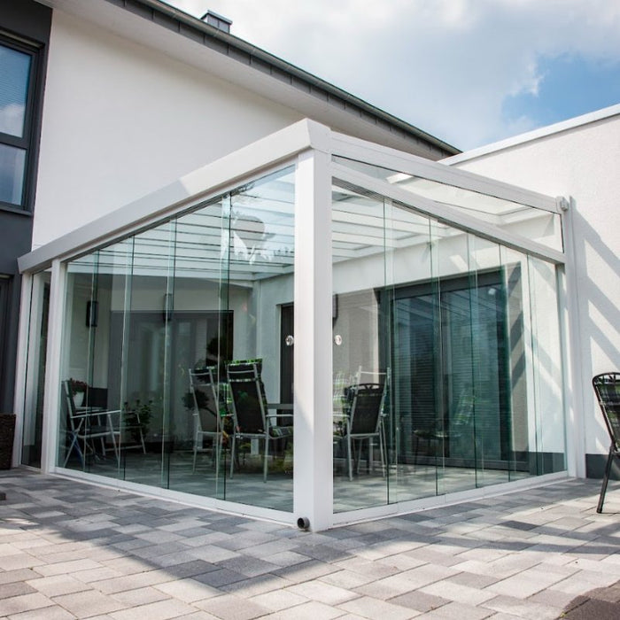 Giallo Aluminium Veranda - Traffic White - Prepared for Glass - Home Build Doors