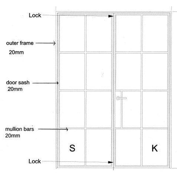 Internal STEEL Single Door - 1000mm width (Right Hinged) - Home Build Doors