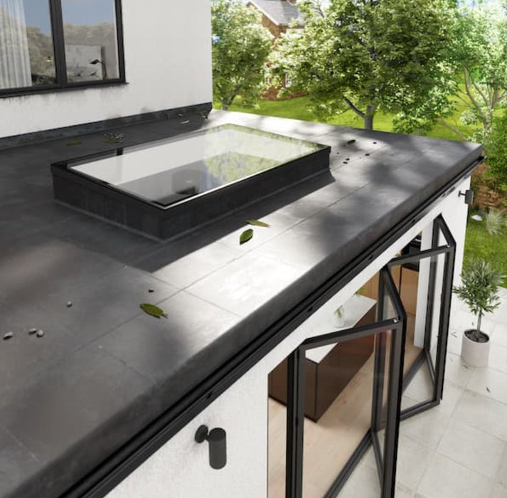 Korniche Flat Glass Aluminium Rooflight – Blue or Clear Glass - ANTHRACITE GREY - Home Build Doors