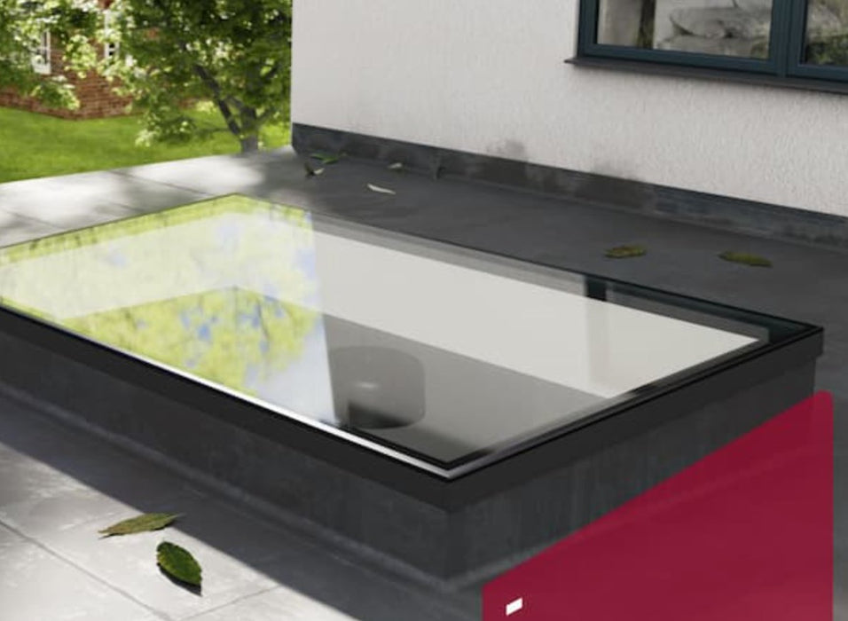 Korniche Flat Glass Aluminium Rooflight – Blue or Clear Glass - ANTHRACITE GREY - Home Build Doors