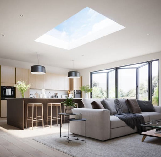 Korniche Flat Glass Aluminium Rooflight – Blue or Clear Glass - ANTHRACITE GREY - Home Build Doors