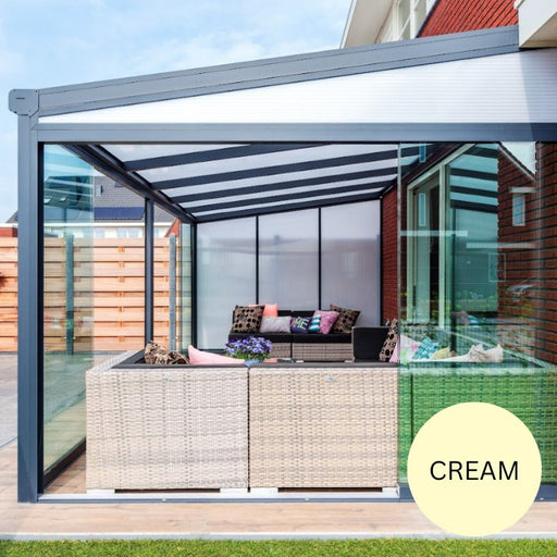 Nebbiolo Aluminium Veranda - Cream White - Home Build Doors