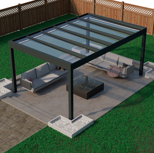 Pinela Glass Aluminium Pergola - Jet Black - Home Build Doors