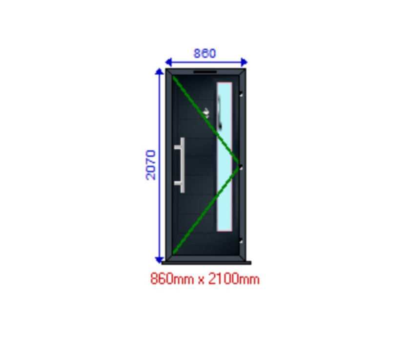 Solidor Monza II Augusta Composite Door - Black - Home Build Doors